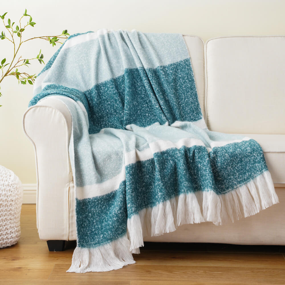 Faux Mohair Woven Blanket with Fringes 1 Faux Mohair Woven Blanket with Fringes 1