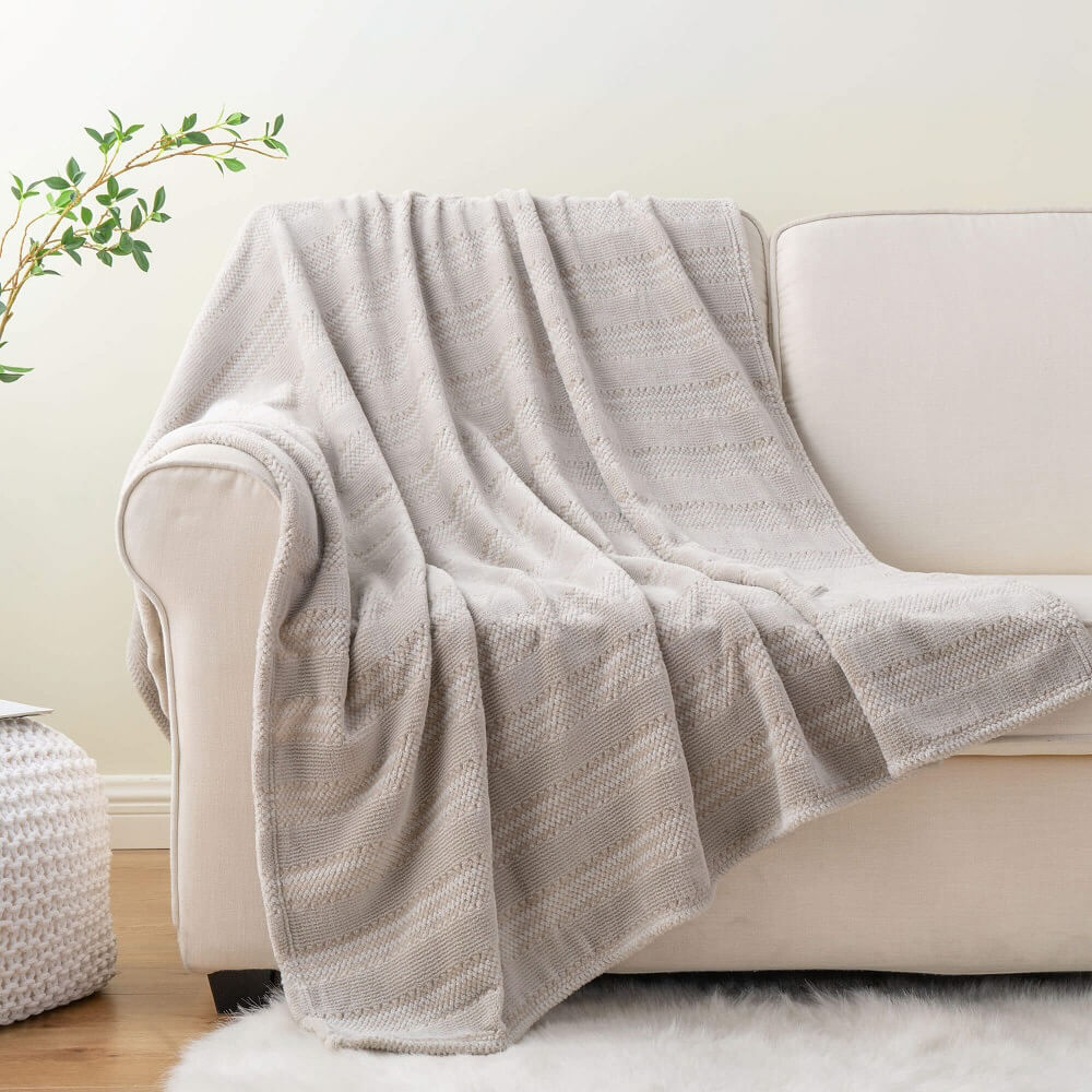 yarn dyed jacquard flannel fleece blanket 1 1