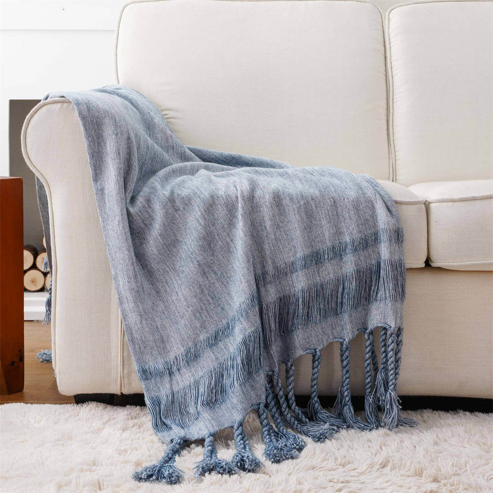 Cotton Acrylic Blend Woven Throw 7 1