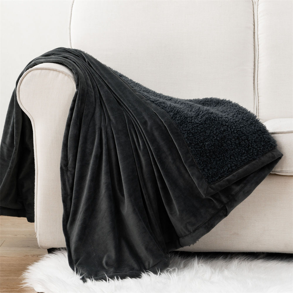 Mink Faux Alpaca Blanket with an opening 5