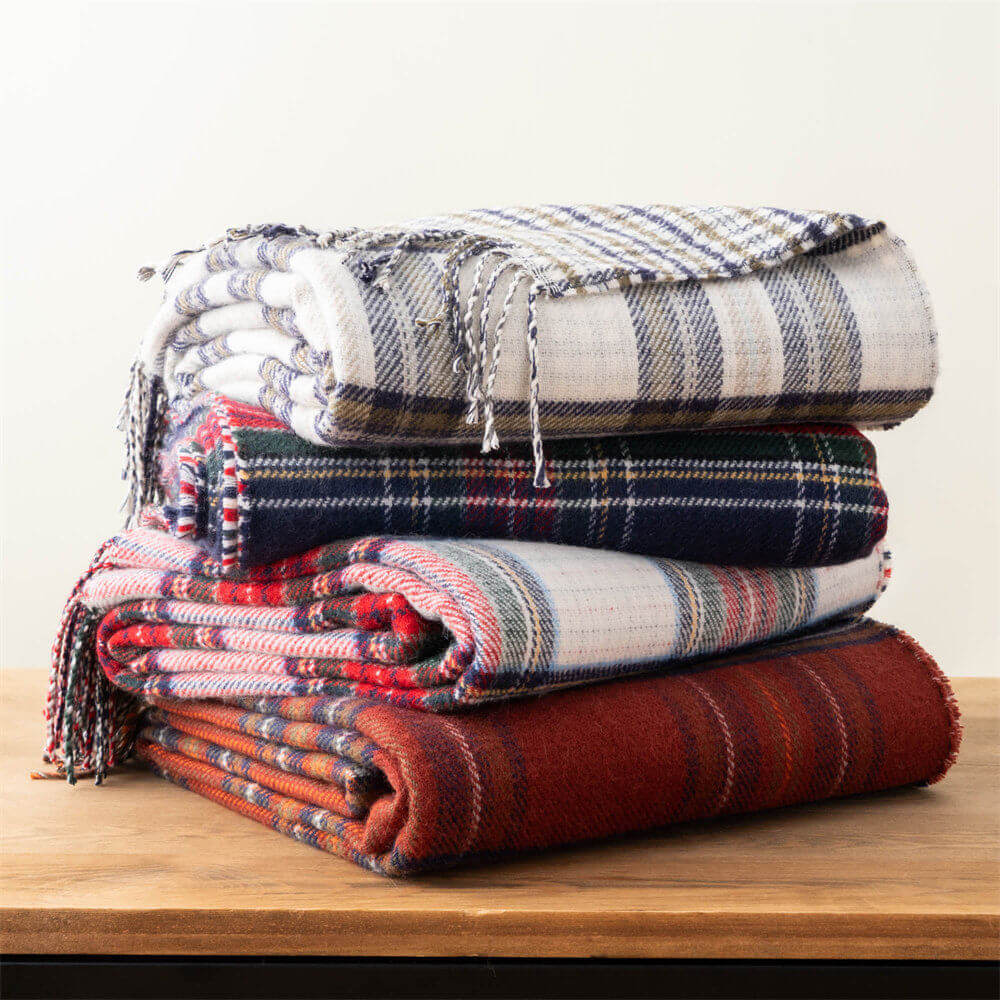reversible tartan wool blanket 1 1 1