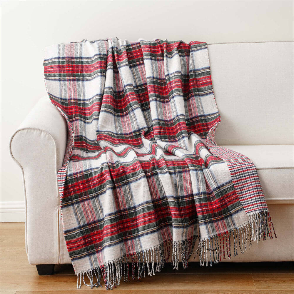 reversible tartan wool blanket 2 1