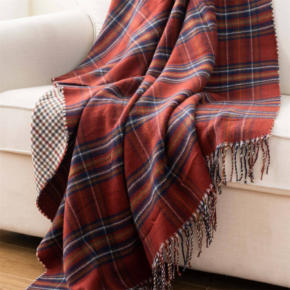 reversible tartan wool blanket 5 1
