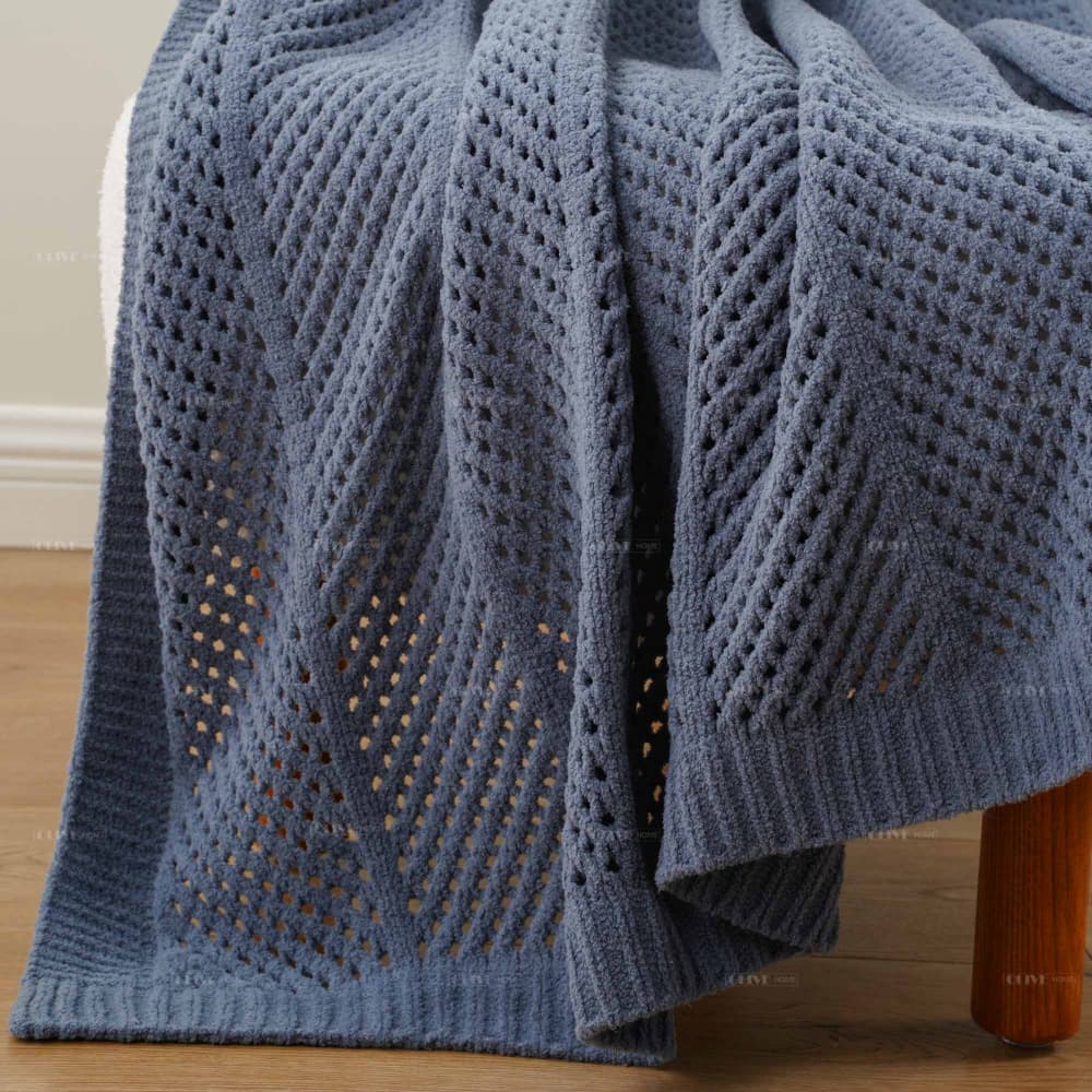 hollow out chenille knit blanket 2 hollow out chenille knit blanket 2