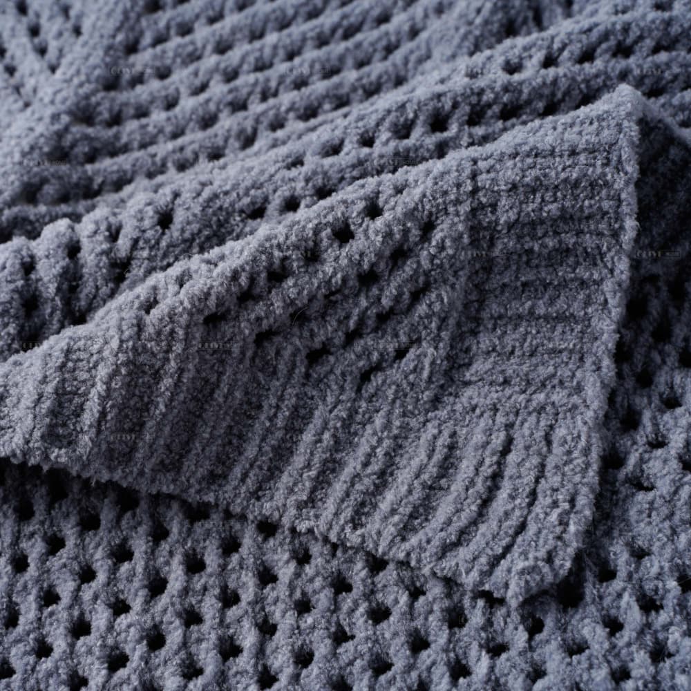 hollow out chenille knit blanket 4