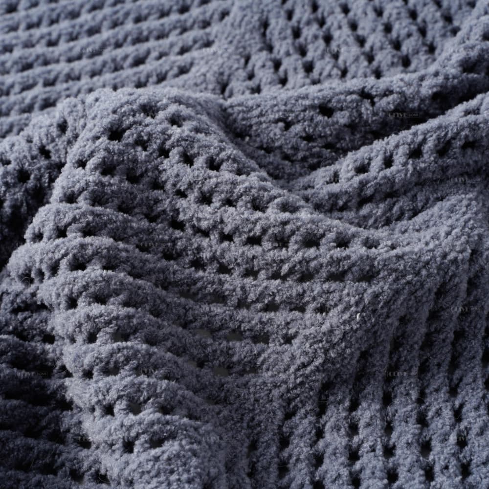 hollow out chenille knit blanket 7