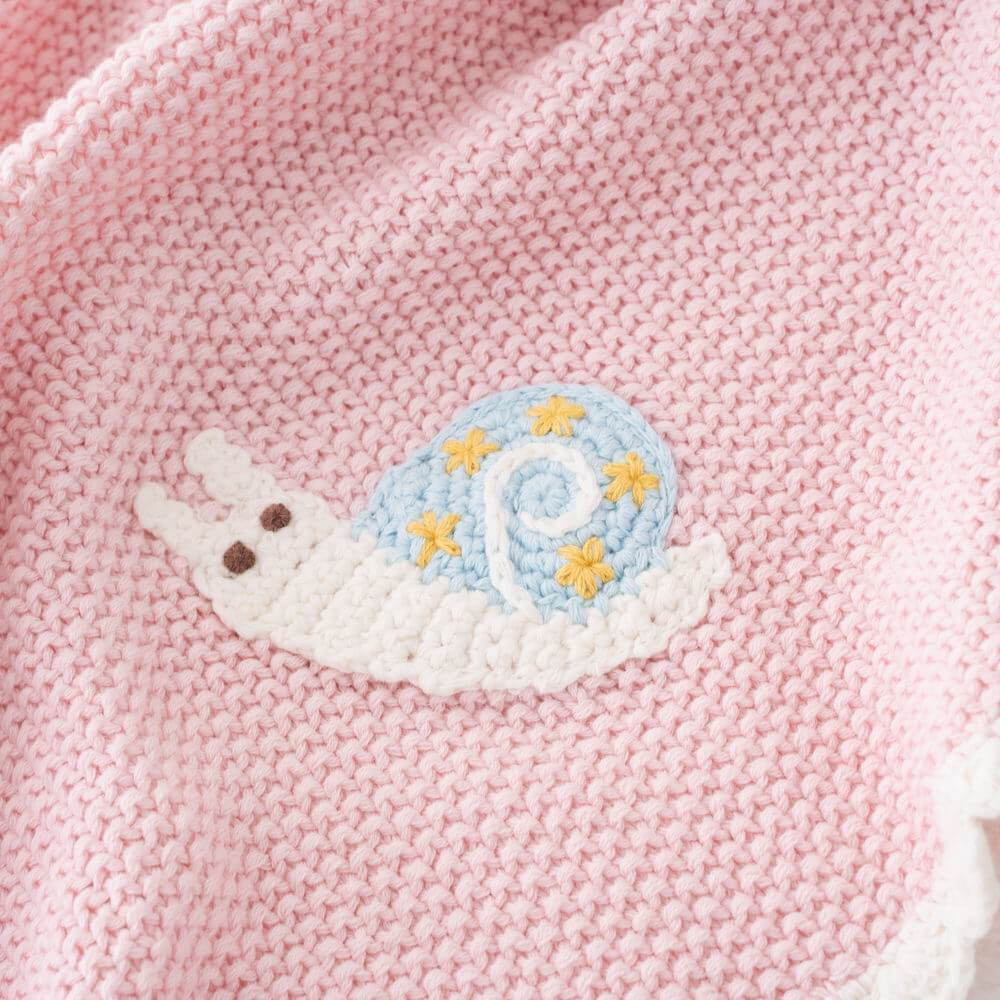 Cotton Knit Baby Blanket with Crochet Trim 3 Cotton Knit Baby Blanket with Crochet Trim 3