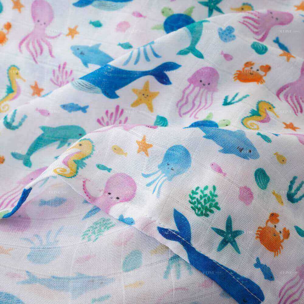 Digital Printed Muslin BambooCotton Blended Baby Blanket 5 Digital Printed Muslin BambooCotton Blended Baby Blanket 5