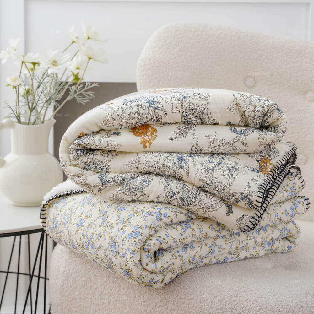 Digital Printed Muslin Blanket with Sherpa Backing 1