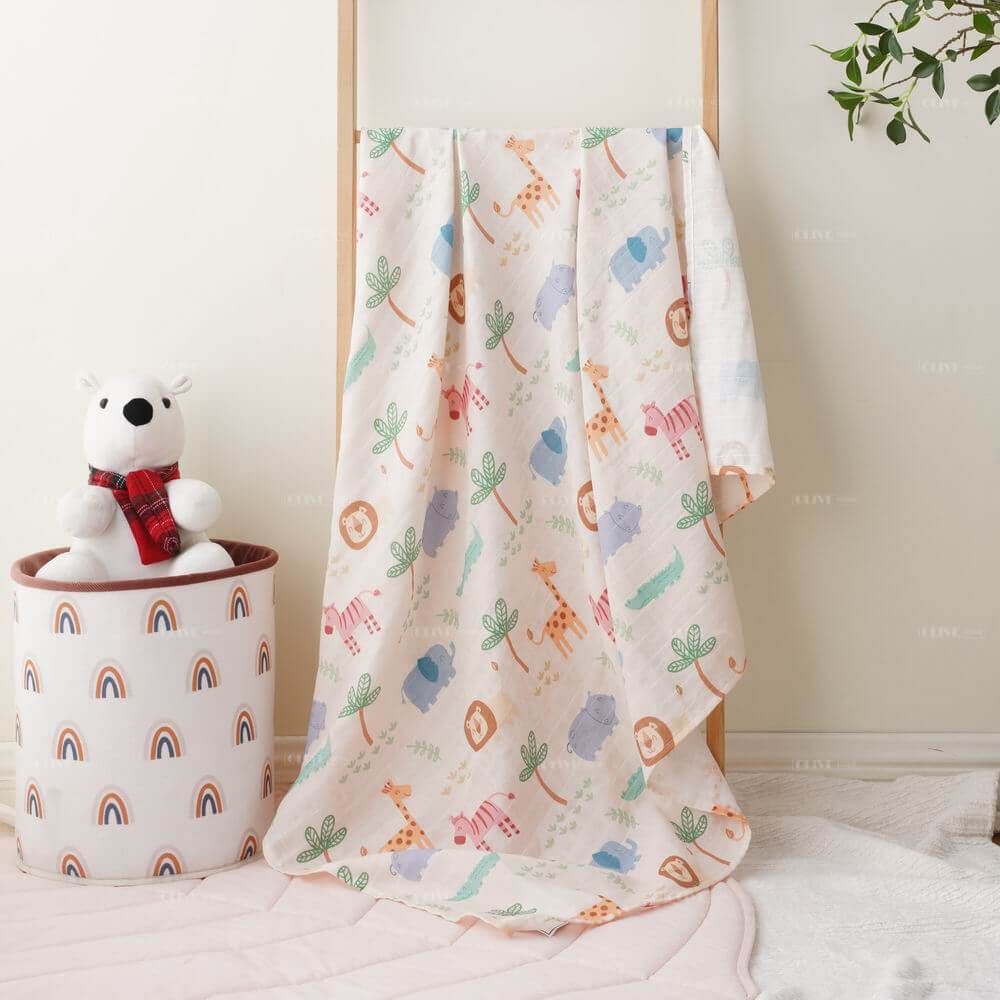 Digital Printed Muslin Cotton Baby Blanket 2