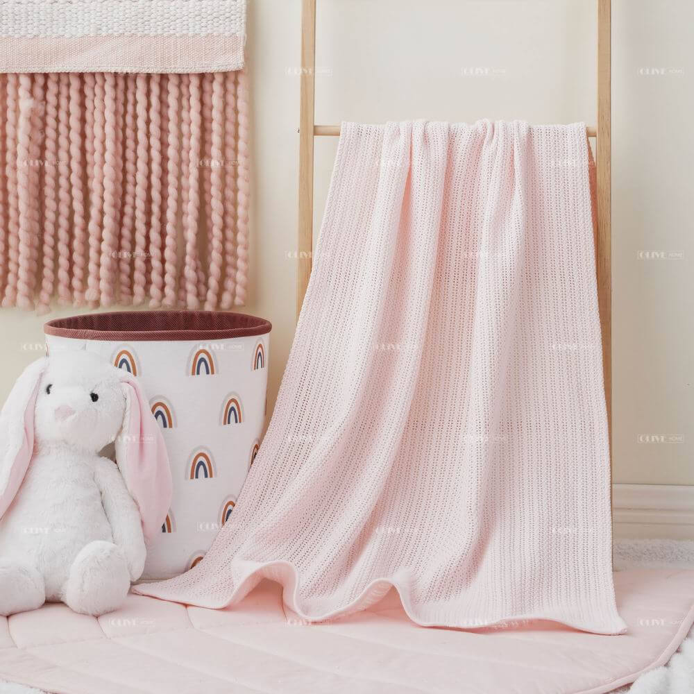 Elegant Lace Knit Cotton Baby Blanket 7