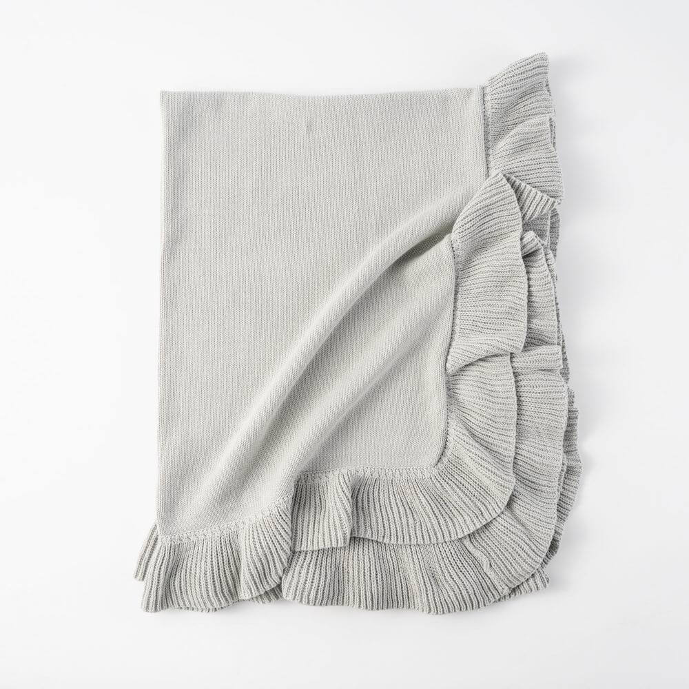 Gentle Cotton Knitted Baby Blanket with Ruffles 4