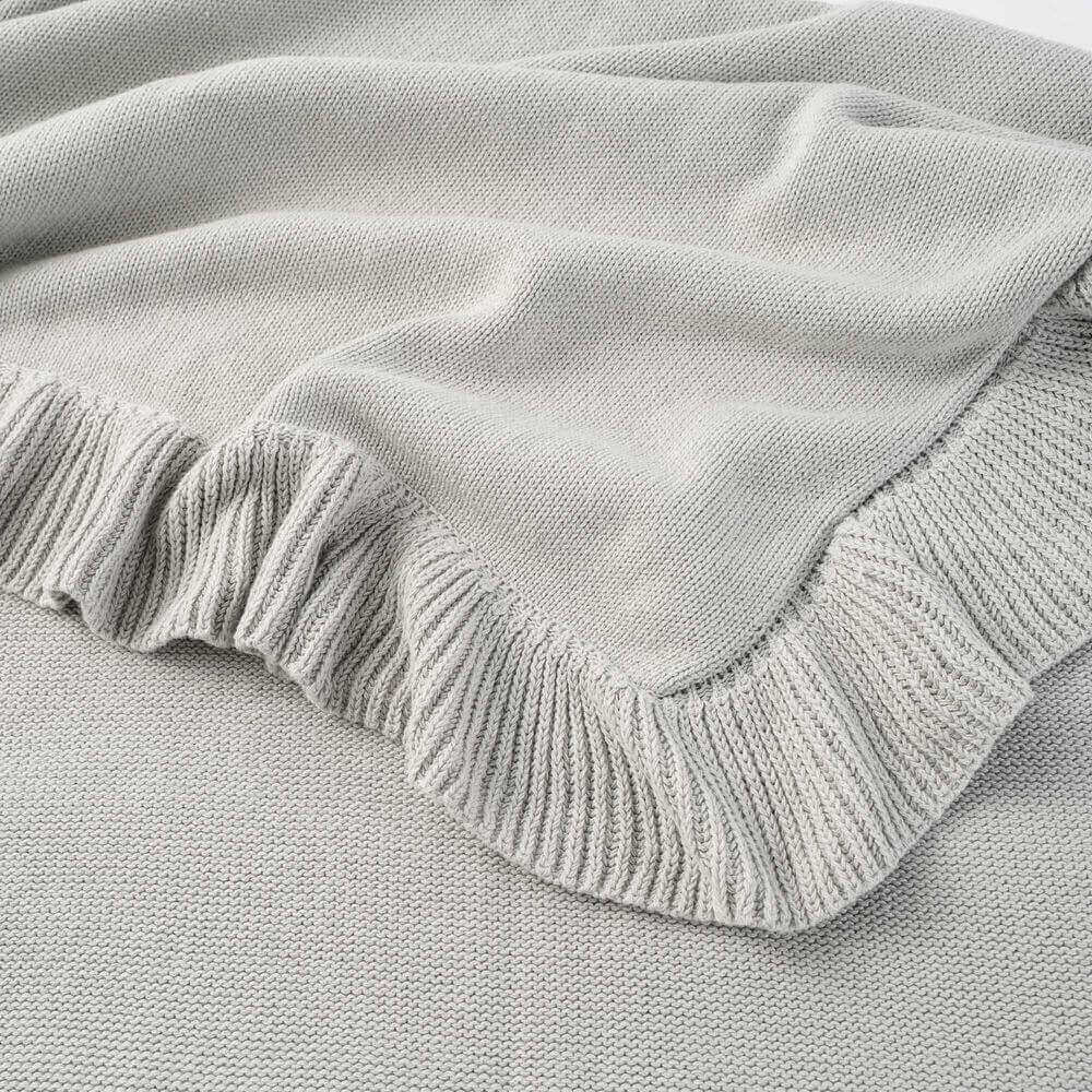 Gentle Cotton Knitted Baby Blanket with Ruffles 5 Gentle Cotton Knitted Baby Blanket with Ruffles 5
